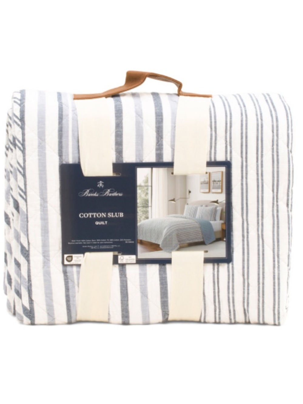 Brooks Brothers Stripe Cotton Slub Quilt